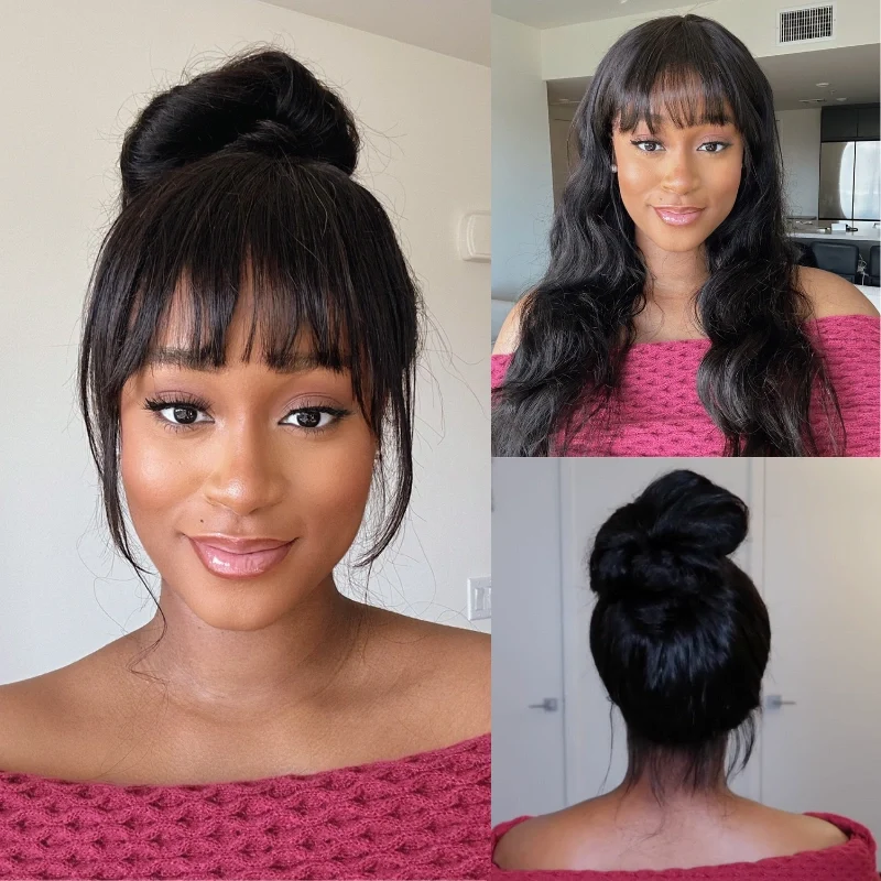 10″ – 36″ Natural Black Color Body Wave Human Hair 360 Lace Wig