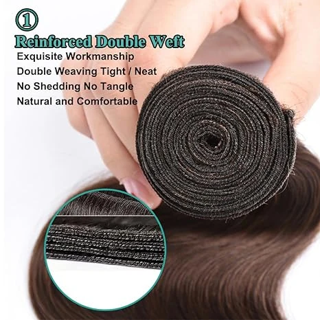3 Bundles 10″ – 40″ #4 Color Body Wave Human Hair Bundle