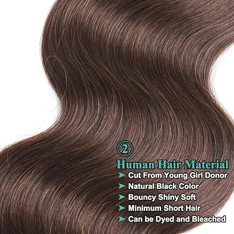 3 Bundles 10″ – 40″ #4 Color Body Wave Human Hair Bundle