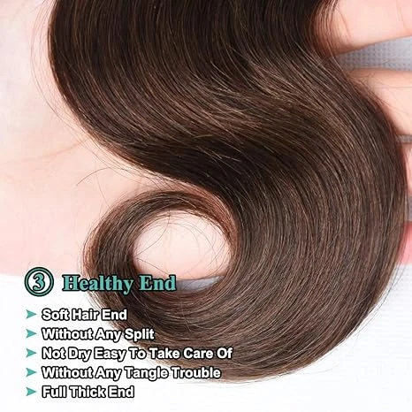 3 Bundles 10″ – 40″ #4 Color Body Wave Human Hair Bundle