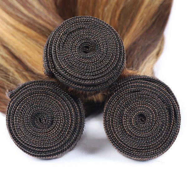 3 Bundles 10″ – 40″ Highlight Color Straight Human Hair Bundle