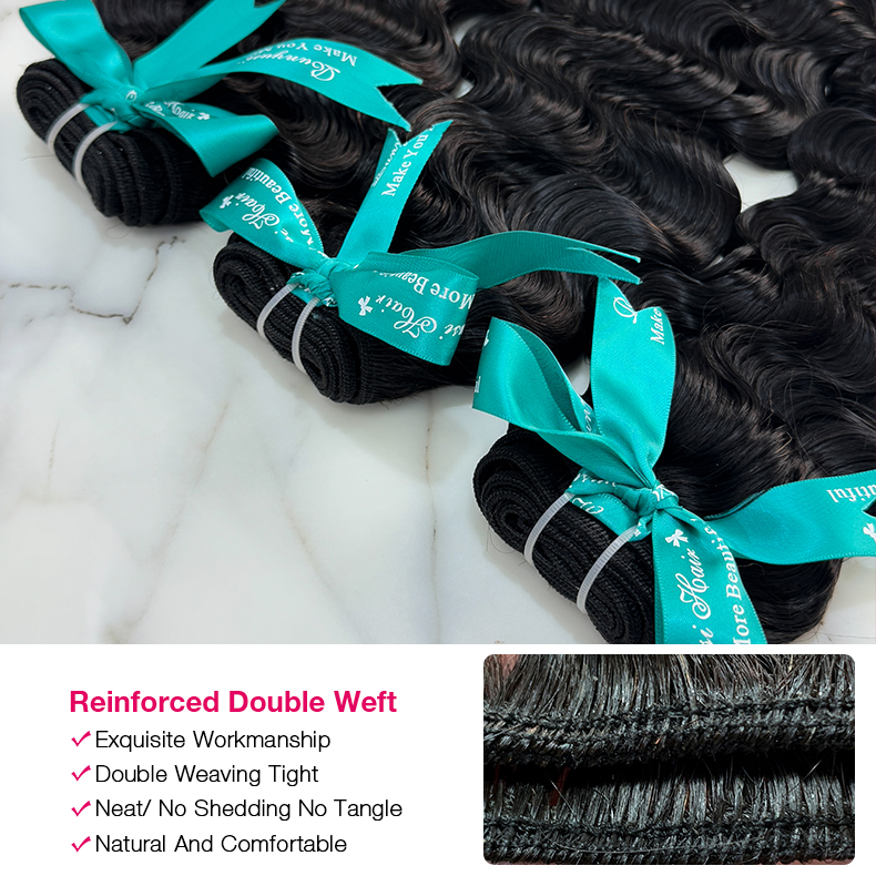 10″ – 40″ Natural Black Color Burmese Wave Human Hair Bundle