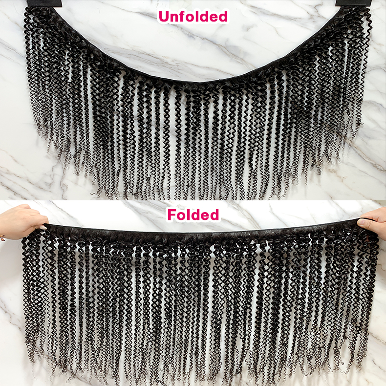 Natural Black Color Kinky Curly 3 Bundles with 4*4 Lace Closure