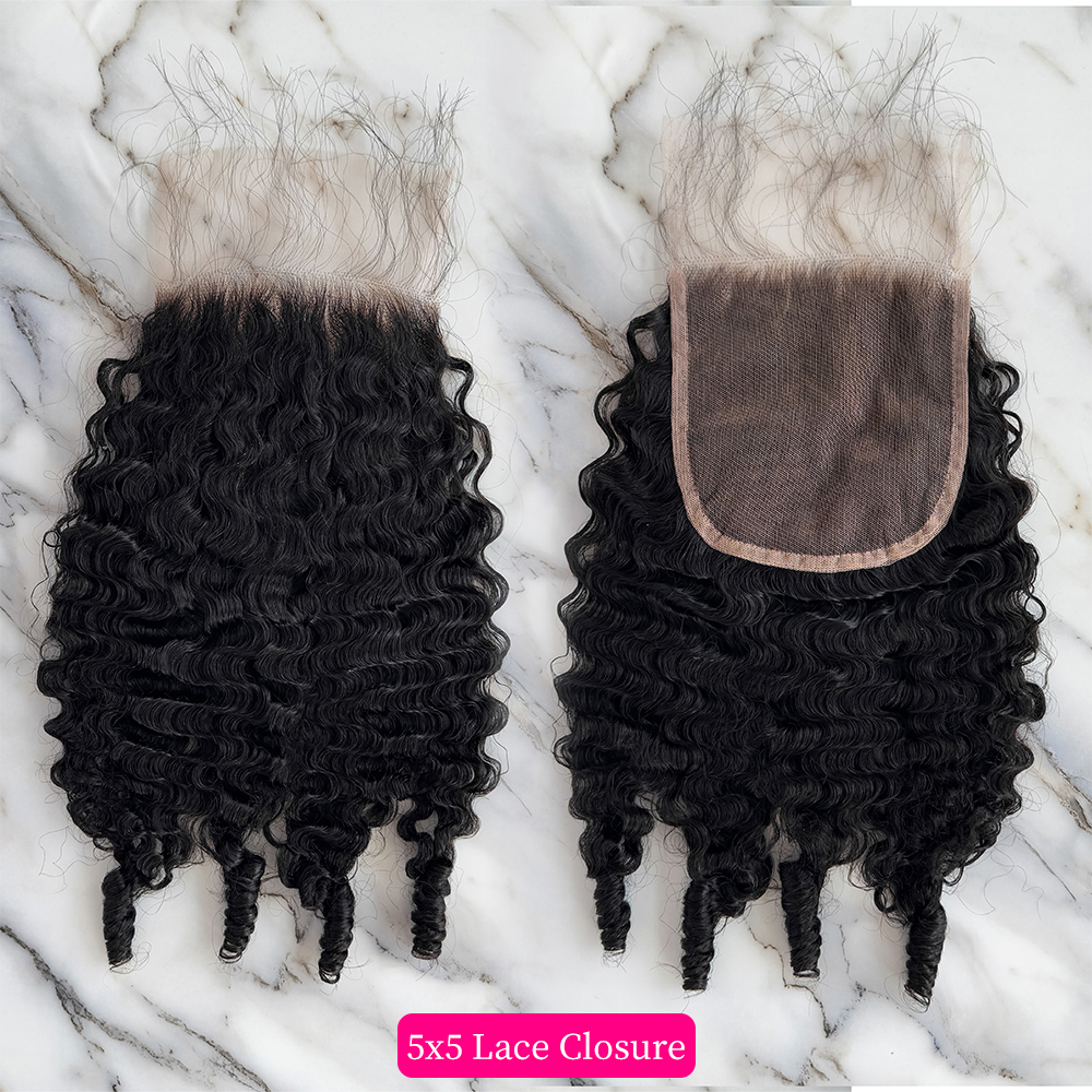 10″ – 20″ Natural Black Color Burmese Wave Human Hair 5*5 Lace Closure