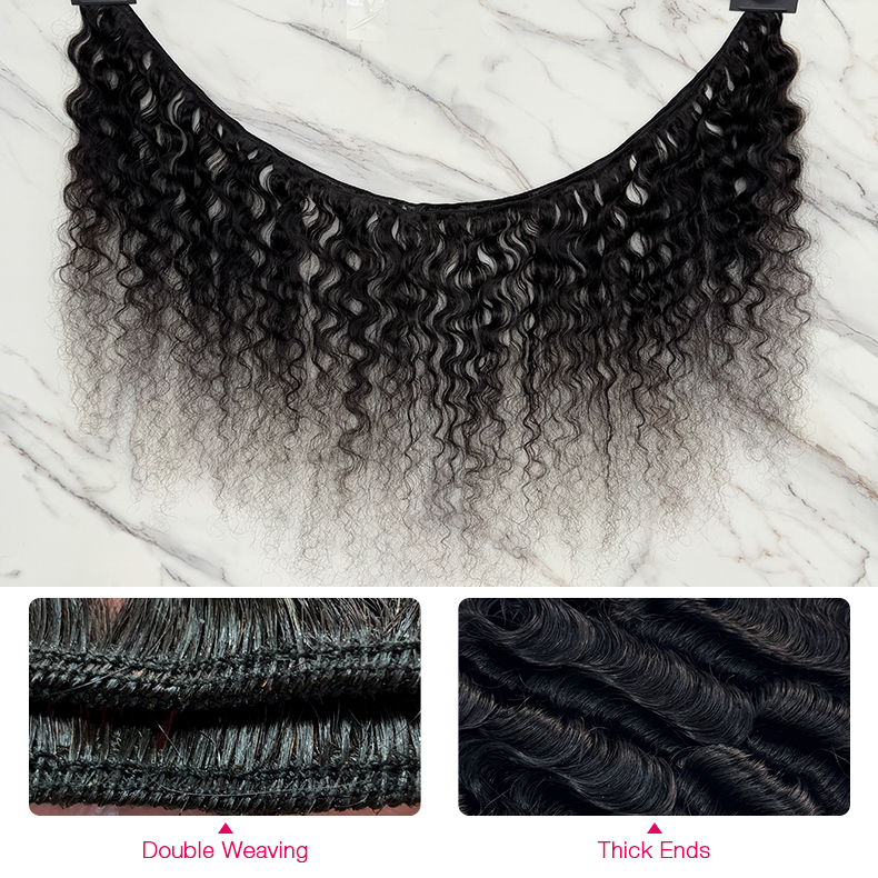 3 Bundles 10″ – 40″ Natural Black Color Burmese Curly Human Hair Bundle