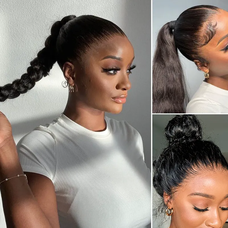 10″ – 30″ Natural Color Straight Human Hair Full Lace Wig