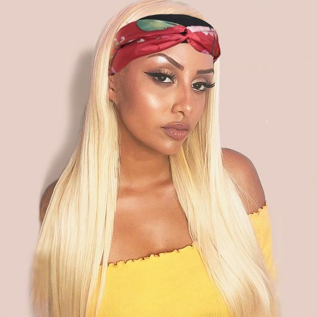 10″ – 40″ #613 Color Straight/Body Wave Human Hair Headband Wig