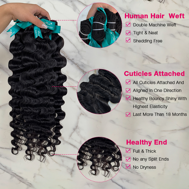 3 Bundles 10″ – 40″ Natural Black Color Burmese Curly Human Hair Bundle
