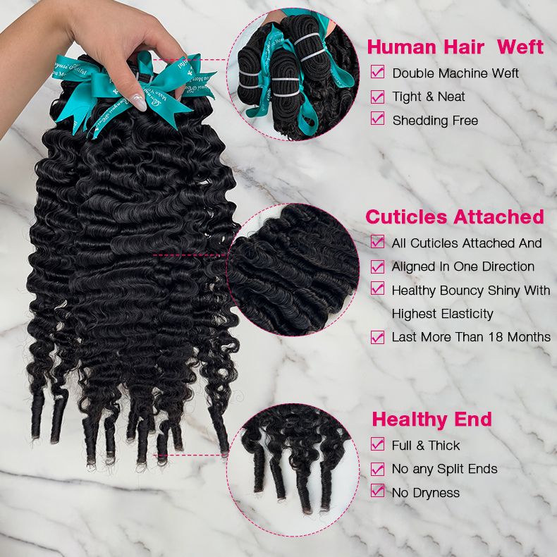 10″ – 40″ Natural Black Color Burmese Wave Human Hair Bundle