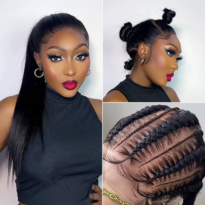 10″ – 30″ Natural Color Straight Human Hair Full Lace Wig