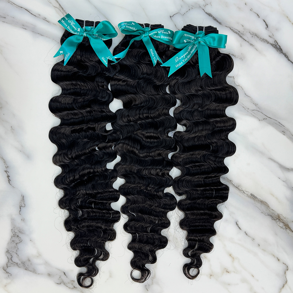 3 Bundles 10″ – 40″ Natural Black Color Burmese Curly Human Hair Bundle