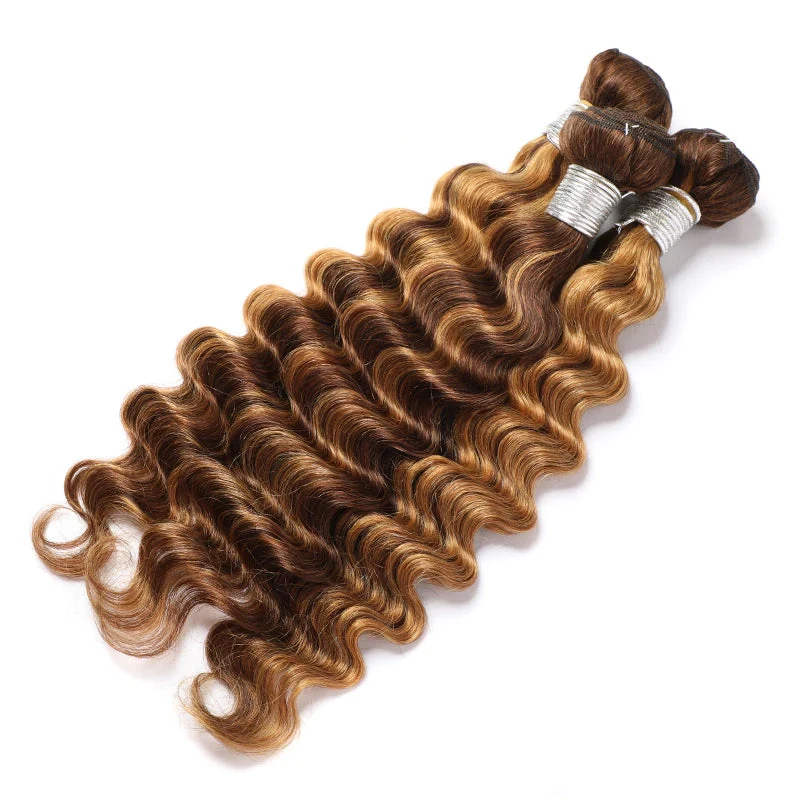 3 Bundles 10″ – 40″ Highlight Color Loose Deep Wave Human Hair Bundle
