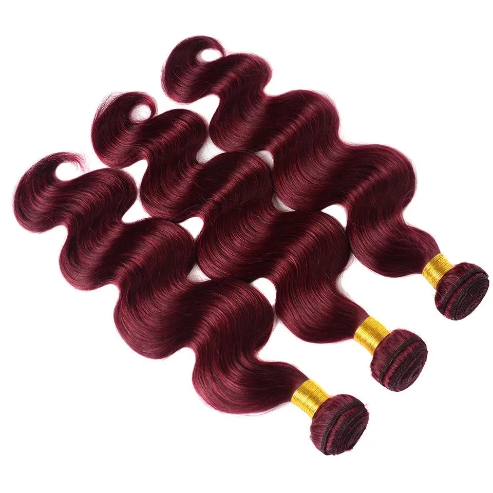 3 Bundles 10″ – 40″ #99J Body Wave Human Hair Bundle