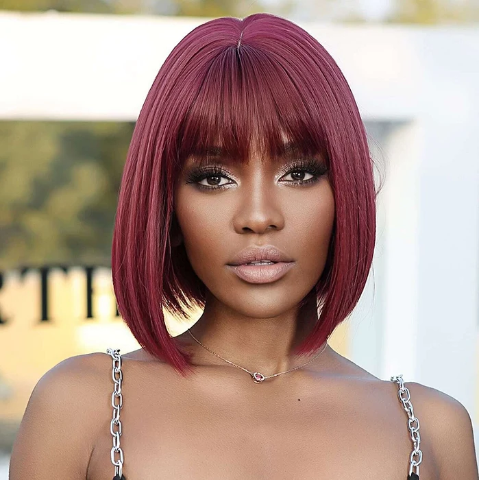 10″ – 14″ 99J Color Bob Human Hair Machine Made Wig