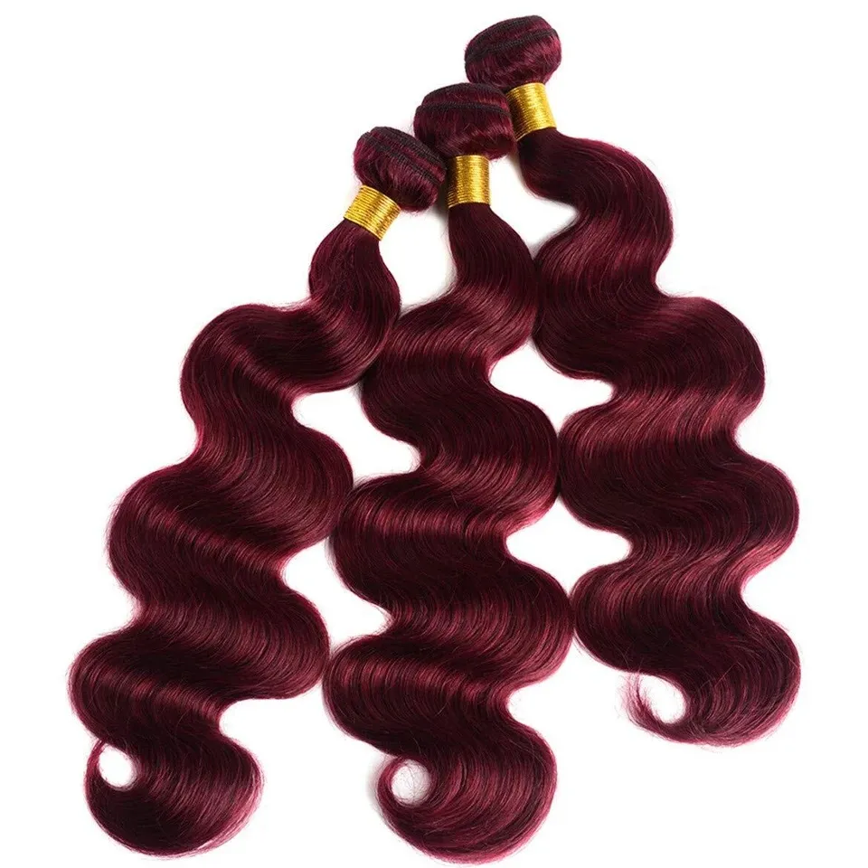 3 Bundles 10″ – 40″ #99J Body Wave Human Hair Bundle
