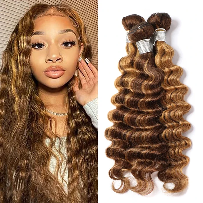 3 Bundles 10″ – 40″ Highlight Color Loose Deep Wave Human Hair Bundle