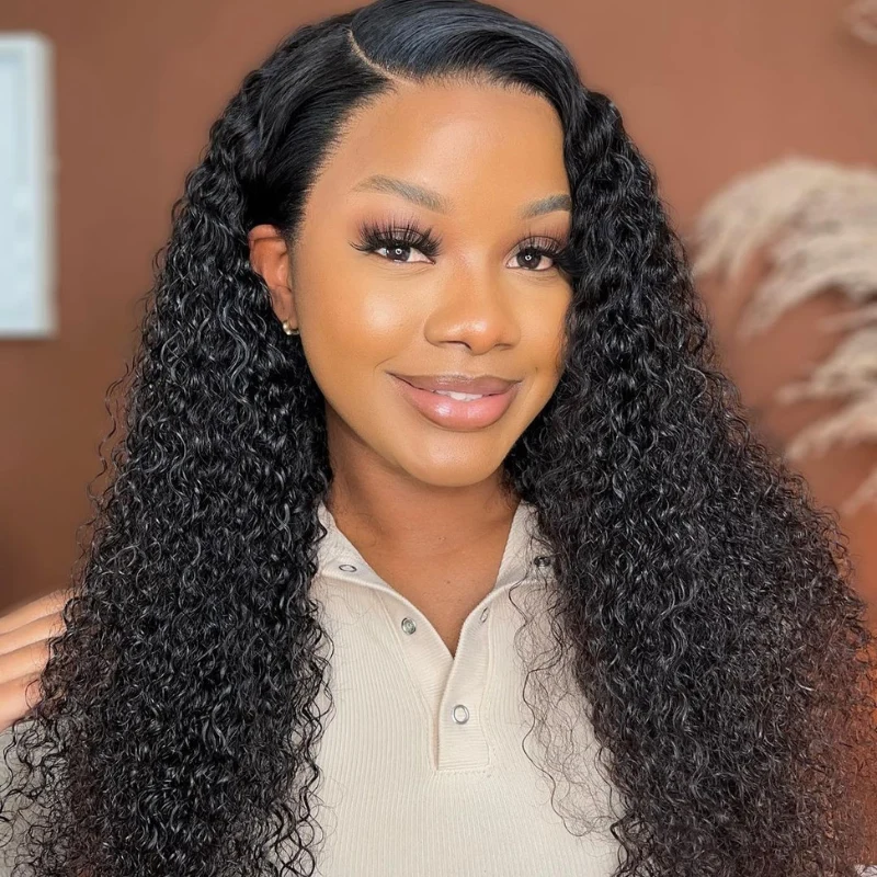 10″ – 30″ Natural Color Water Wave Human Hair Full Lace Wig