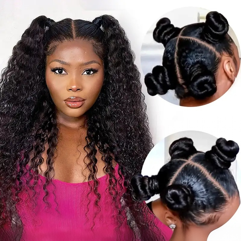 10″ – 30″ Natural Color Deep Wave Human Hair Full Lace Wig