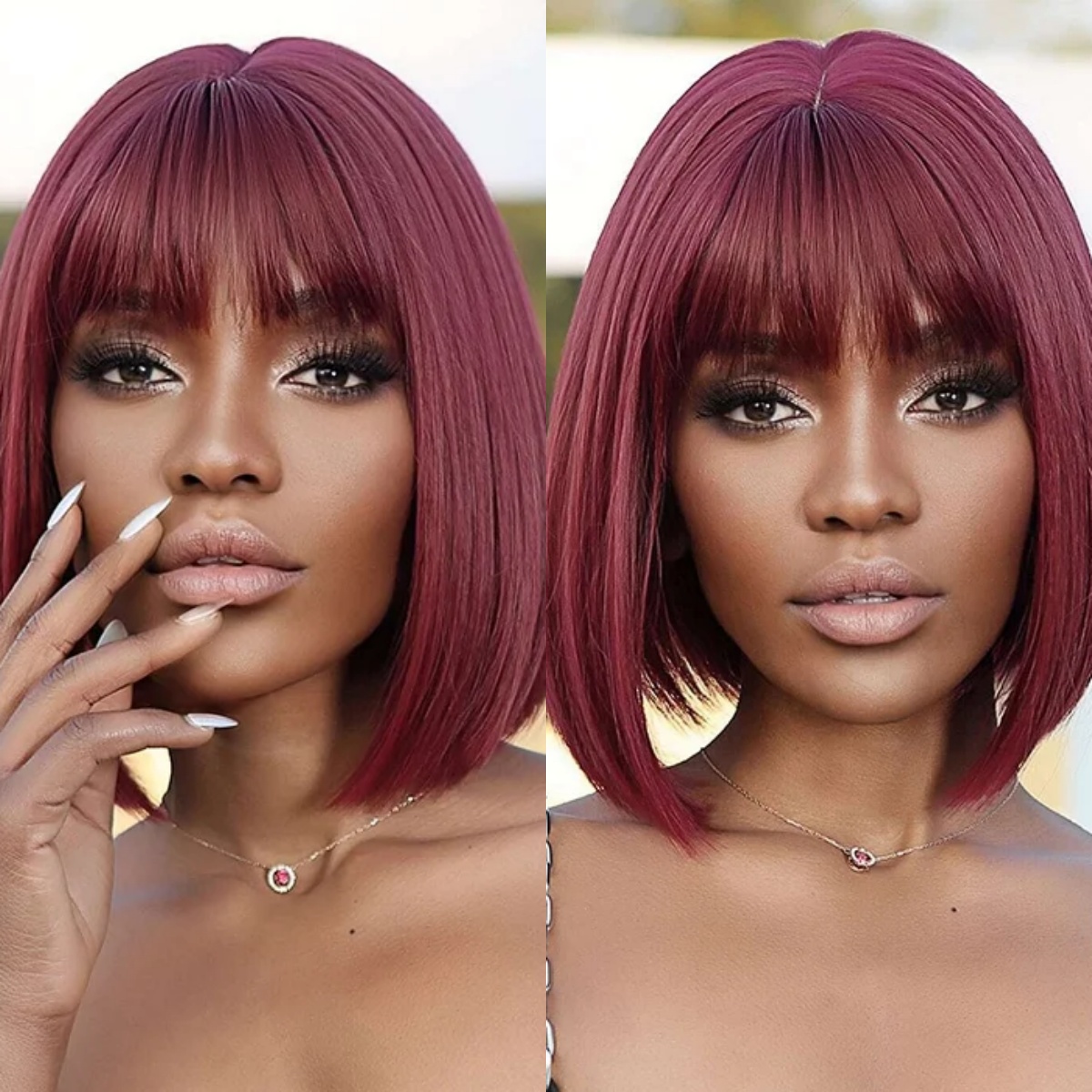 10″ – 14″ 99J Color Bob Human Hair Machine Made Wig