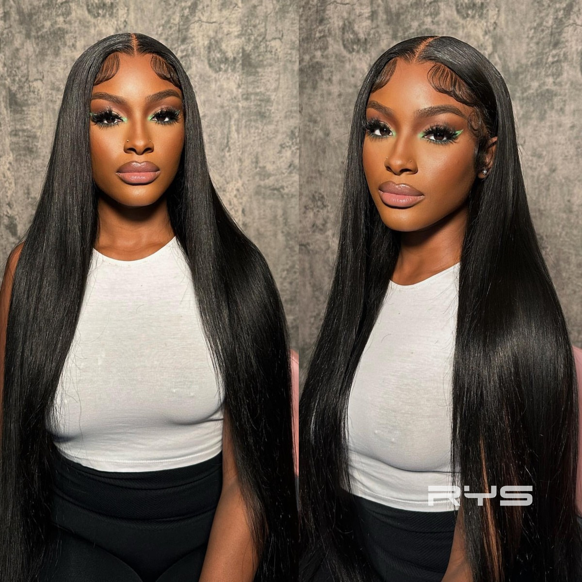 10″ – 40″ Natural Black Color Straight Human Hair Lace Front Wig