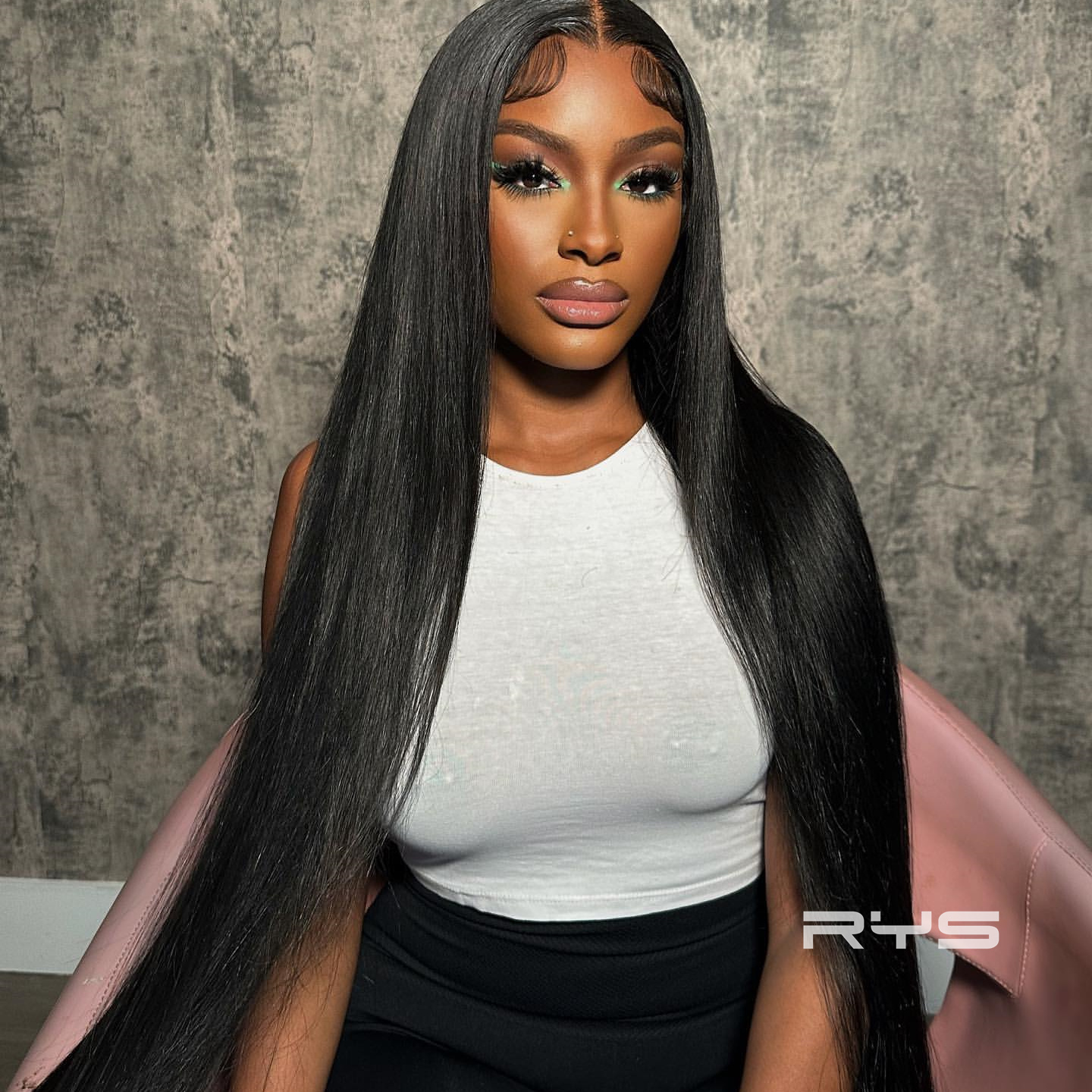 10″ – 40″ Natural Black Color Straight Human Hair Lace Front Wig