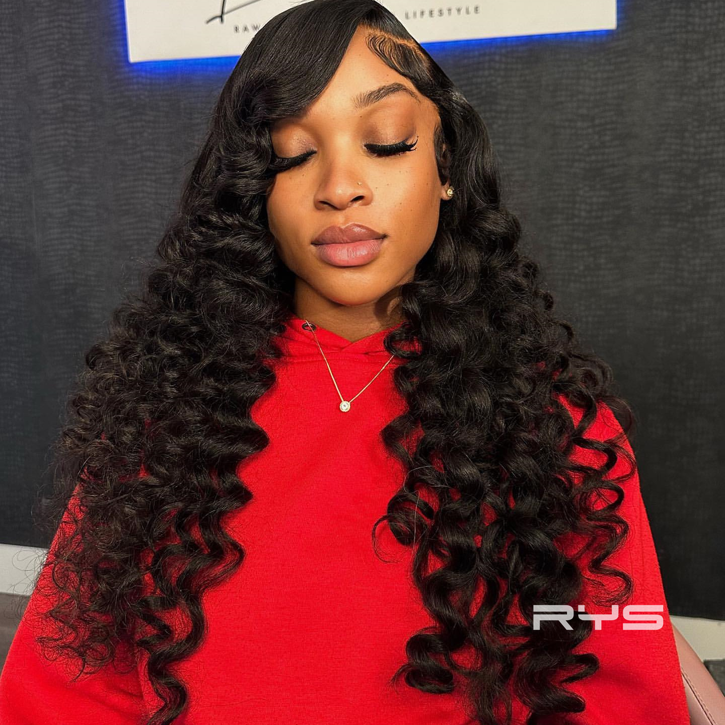 10″ – 40″ Natural Black Color Loose Deep Wave Human Hair Lace Front Wig